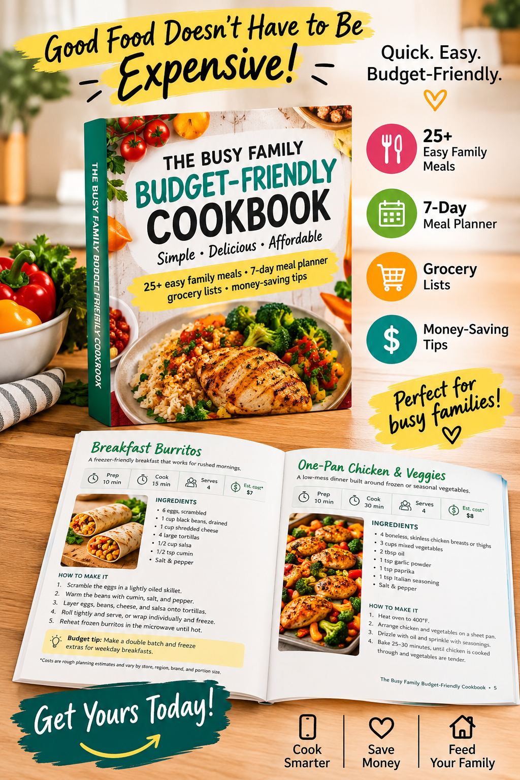 Busy Family Budget Friendly Cookbook